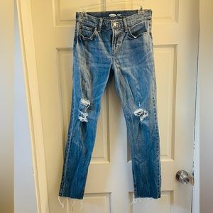 Old Navy Distressed Mid-Rise Boyfriend Jeans Size 0